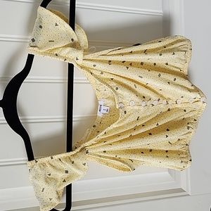 BNWT yellow button crop top
